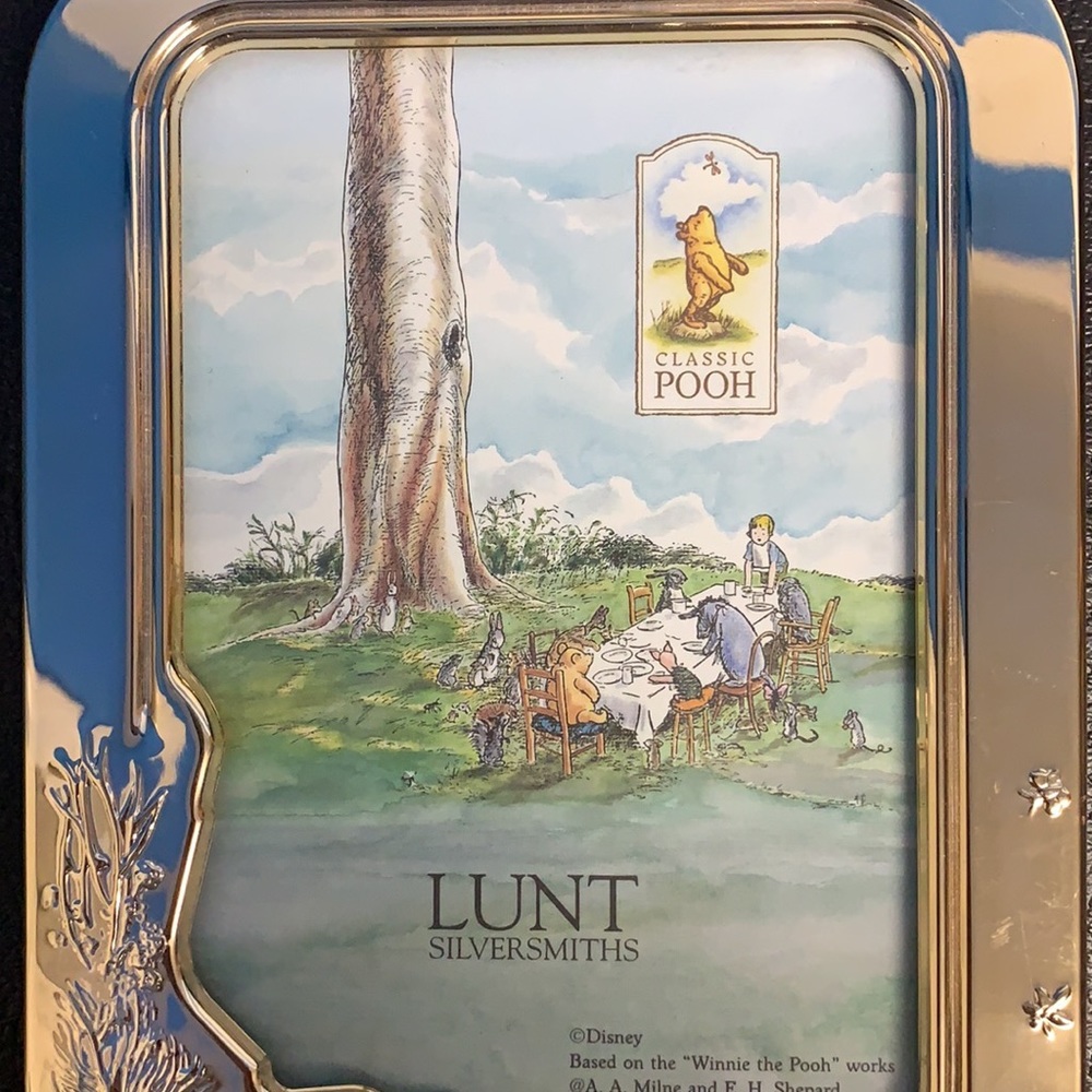 Disney Lunt Silversmith Pooh and Rabbit Pull 4x6 Frame